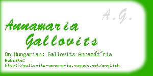 annamaria gallovits business card